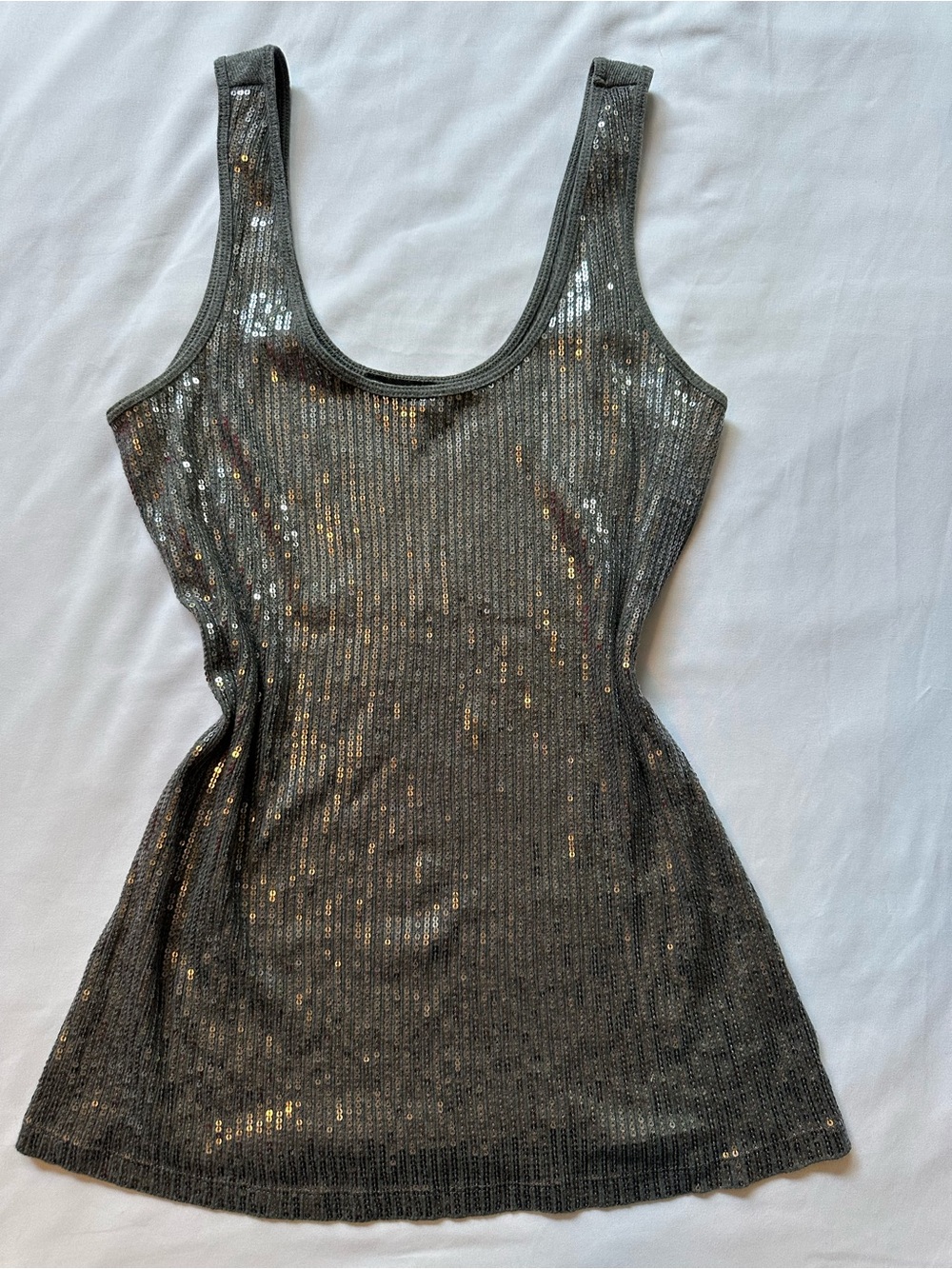 Express Grey Sequin Tank Top